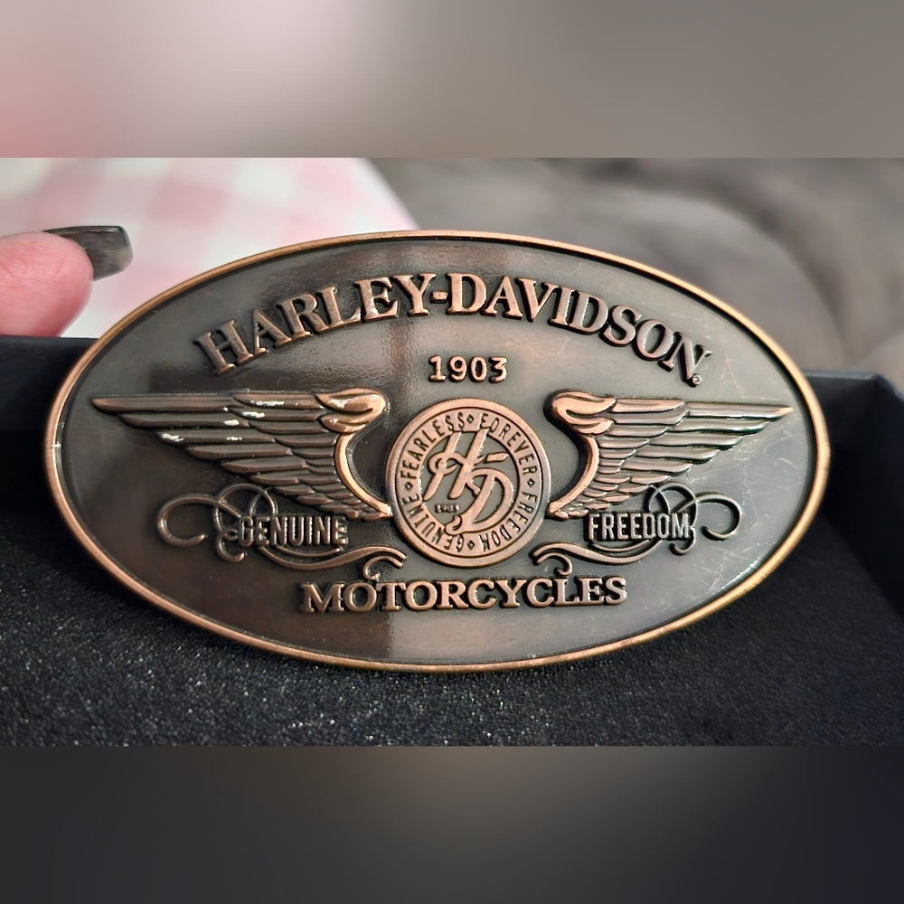 Harley-Davidson Bronze Winged Emblem Belt Buckle